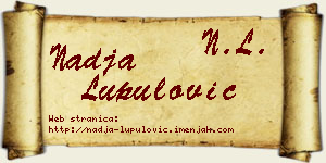 Nadja Lupulović vizit kartica